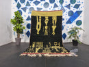 Handmade Black & Gold Moroccan Rug - Custom Size Wool Rug, Boho Berber Carpet, Modern Artisan Rug, Minimalist Floor Grid Rug by 100kends