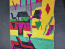 Custom Moroccan Rug - Handwoven Beni Ourain Rug, Colorful Oushak Wool Rug, Bohemian Living Room Carpet, Yellow & Green Morocco Rug