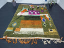 Custom Moroccan Wool Rug - Colorful Berber Boujaad 8x10 Area Rug, Checkered Beniourain Carpet, Large All-Wool Handmade Rug, Custom Sizes
