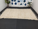 Custom Moroccan Wool Rug - Handmade Solid White Berber Rug with Fringes | Beni Ourain Style, Sizes 3x5ft to 15x15ft By 100kends