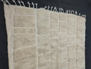 Custom Moroccan Wool Rug - Handmade Solid White Berber Rug with Fringes | Beni Ourain Style, Sizes 3x5ft to 15x15ft By 100kends