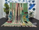 Custom Handmade Colorful Morocan Wool Rug - Berber Boujaad Green Carpet - 8x10 Beniourain Rug, Large Area Rug, Antique Style rug by 100kends