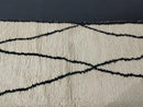 Handmade Moroccan Berber Rug - Custom Beni Ourain Rug in White and Black, Soft Wool Carpet, Bohemian Style Rug for Living Room