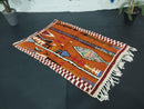 Custom Handmade Orange Moroccan Wool Rug – Bohemian Berber Rug, Boho Décor rug, Custom Sizes rug Available – Perfect Rug Gift by 100kends