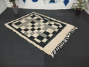 Custom Moroccan Handmade Wool Rug – Black & White Berber Rug, Perfect for Stairs, Kitchens, or Large Spaces, Available in All Sizes