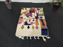 Handmade Moroccan Berber Rug - Custom Beni Ourain Rug in White and Black, Soft Wool Carpet, Bohemian Style Rug for Living Room