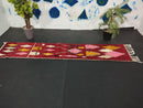 Custom Moroccan Runner Rug | Beni Ourain Wool Rug | Handmade Colorful Moroccan Runner with Fringe Options | Natural Wool Carpet by 100kends