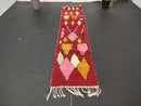 Custom Moroccan Runner Rug | Beni Ourain Wool Rug | Handmade Colorful Moroccan Runner with Fringe Options | Natural Wool Carpet by 100kends