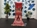 Custom Moroccan Runner Rug – Red Azilal Hallway Runner, Wool Narrow Berber Runner, Extra Long Rug for Hallways or Entryways by 100kends
