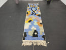 Vibrant Moroccan Runner Rug - Handwoven Shaggy Wool Berber Carpet | Custom Narrow Runner for Hallway, Nursery, or Home Décor by 100kends