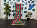 Custom Moroccan Runner Rug – Handmade Wool Hallway Rug – Green & Pink Berber Shag Rug – Moroccan Art Rug for Hallways or Living Rooms