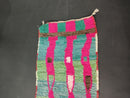 Custom Moroccan Runner Rug – Handmade Wool Hallway Rug – Green & Pink Berber Shag Rug – Moroccan Art Rug for Hallways or Living Rooms