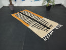 Custom Moroccan Rug - Black and White Wool Rug, Handmade Squares Design, Living Room Rug, Custom Size Moroccan Wool Rug By 100kends