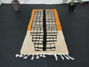 Custom Moroccan Rug - Black and White Wool Rug, Handmade Squares Design, Living Room Rug, Custom Size Moroccan Wool Rug By 100kends
