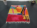 Custom Handmade Moroccan Red Boujaad Wool Rug | Boho Wall Decor | Gold Bedroom Rug | Area Red Berber Carpet | Moroccan Custom red rug