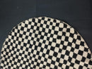 Handmade Moroccan Round Rug – Custom Wool Checkered Area Rug, Boho Living Room & Bedroom Décor, Cozy Gift for Her and Housewarming Present