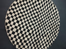 Handmade Moroccan Round Rug – Custom Wool Checkered Area Rug, Boho Living Room & Bedroom Décor, Cozy Gift for Her and Housewarming Present