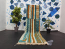 Custom Moroccan Runner Rug - Green Orange Boho Decor Rug - Long Runner Rug for Hallway, Bathroom, Kitchen - Custom Size Rugs by 100kends