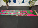Handmade Moroccan Runner Rug – Wool Green & Pink Hallway Rug, Abstract Bohemian Runner, Beni Ourain Authentic Handwoven Rug by 100kends