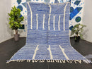 Custom Moroccan Rug - Blue & White Beni Ourain Berber Rug | Handwoven Wool Bohemian Rug | Soft Moroccan Wool Area Rug by 100kends