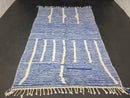 Custom Moroccan Rug - Blue & White Beni Ourain Berber Rug | Handwoven Wool Bohemian Rug | Soft Moroccan Wool Area Rug by 100kends