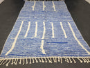 Custom Moroccan Rug - Blue & White Beni Ourain Berber Rug | Handwoven Wool Bohemian Rug | Soft Moroccan Wool Area Rug by 100kends