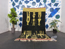 Handmade Black & Gold Moroccan Rug - Custom Size Wool Rug, Boho Berber Carpet, Modern Artisan Rug, Minimalist Floor Grid Rug by 100kends