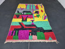 Custom Moroccan Rug - Handwoven Beni Ourain Rug, Colorful Oushak Wool Rug, Bohemian Living Room Carpet, Yellow & Green Morocco Rug
