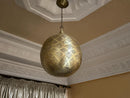 Handmade Moroccan Brass Lamp – Round Pendant Light Globe | Boho Style Lighting, Shadow Pattern Lamp, Arabic Perforated Ceiling Light