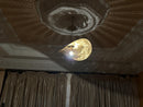 Handcrafted Moroccan Brass Pendant Light - Half Brass Artisan Lamp, Oriental Filigree Ceiling Light with Shadow Effect for Home Decor