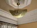Handcrafted Moroccan Brass Pendant Light - Half Brass Artisan Lamp, Oriental Filigree Ceiling Light with Shadow Effect for Home Decor