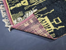 Custom Moroccan Rug - Black & Gold Berber Rug - Handmade Wool Rug - Solid Black Moroccan Custom Rug - Beni Ourain Rug Style by 100kends