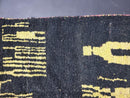 Custom Moroccan Rug - Black & Gold Berber Rug - Handmade Wool Rug - Solid Black Moroccan Custom Rug - Beni Ourain Rug Style by 100kends