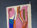 Handmade Moroccan Wool Rug - Abstract White, Pink, Blue, Green, and Brown Berber Carpet - Custom Sizes Available - Bedroom Rug by 100kends