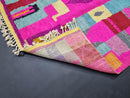 Custom Moroccan Wool Rug - Handmade Berber Rug - Solid Pink Beni Ourain Rug - Vibrant Geometric Wool Carpet - Custom Made rug by 100kends