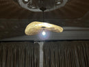 Handcrafted Moroccan Brass Half Pendant Light – Sculpted Wavy Ceiling Lamp with Pierced Shade | Boho, Modern, Oriental Lighting Decor