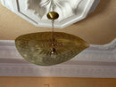 Handcrafted Moroccan Brass Half Pendant Light – Sculpted Wavy Ceiling Lamp with Pierced Shade | Boho, Modern, Oriental Lighting Decor