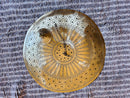 Handcrafted Moroccan Brass Half Pendant Light – Sculpted Wavy Ceiling Lamp with Pierced Shade | Boho, Modern, Oriental Lighting Decor