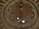 Handcrafted Moroccan Brass Half Pendant Light – Sculpted Wavy Ceiling Lamp with Pierced Shade | Boho, Modern, Oriental Lighting Decor