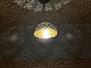 Half Round Moroccan Brass Pendant Light – Handmade Dome Ceiling Fixture with Pierced Design – Arabic Boho Hanging Lamp for Home Décor