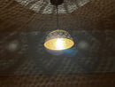 Half Round Moroccan Brass Pendant Light – Handmade Dome Ceiling Fixture with Pierced Design – Arabic Boho Hanging Lamp for Home Décor