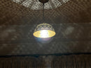 Half Round Moroccan Brass Pendant Light – Handmade Dome Ceiling Fixture with Pierced Design – Arabic Boho Hanging Lamp for Home Décor
