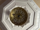 Half Round Moroccan Brass Pendant Light – Handmade Dome Ceiling Fixture with Pierced Design – Arabic Boho Hanging Lamp for Home Décor
