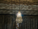 Moroccan Brass Pendant Light with Teardrop Shape – Handmade Hanging Lamp for Ceiling, Kitchen Lighting, Lampshades Lighting, and More