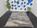 Custom Black and White Moroccan Rug - Beni Ourain Style 8x10 9x12 5x8 3x5 - Handwoven Natural Wool Rug - Cream Berber Shag Area Carpet