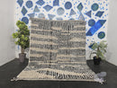 Custom Black and White Moroccan Rug - Beni Ourain Style 8x10 9x12 5x8 3x5 - Handwoven Natural Wool Rug - Cream Berber Shag Area Carpet