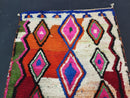 Custom Moroccan Rug – Handmade Artistic Berber Wool Rug with Pink, Blue & Orange Diamond Patterns – Abstract Boho Tapis Marocain by 100kends