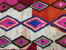 Custom Moroccan Rug – Handmade Artistic Berber Wool Rug with Pink, Blue & Orange Diamond Patterns – Abstract Boho Tapis Marocain by 100kends