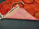 Handmade Moroccan Beni Ourain Rug – Bright Orange Berber Carpet with Geometric Patterns, Wool Tapis Berbere, Custom Large & Small Area Rug