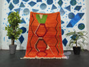 Handmade Moroccan Beni Ourain Rug – Bright Orange Berber Carpet with Geometric Patterns, Wool Tapis Berbere, Custom Large & Small Area Rug